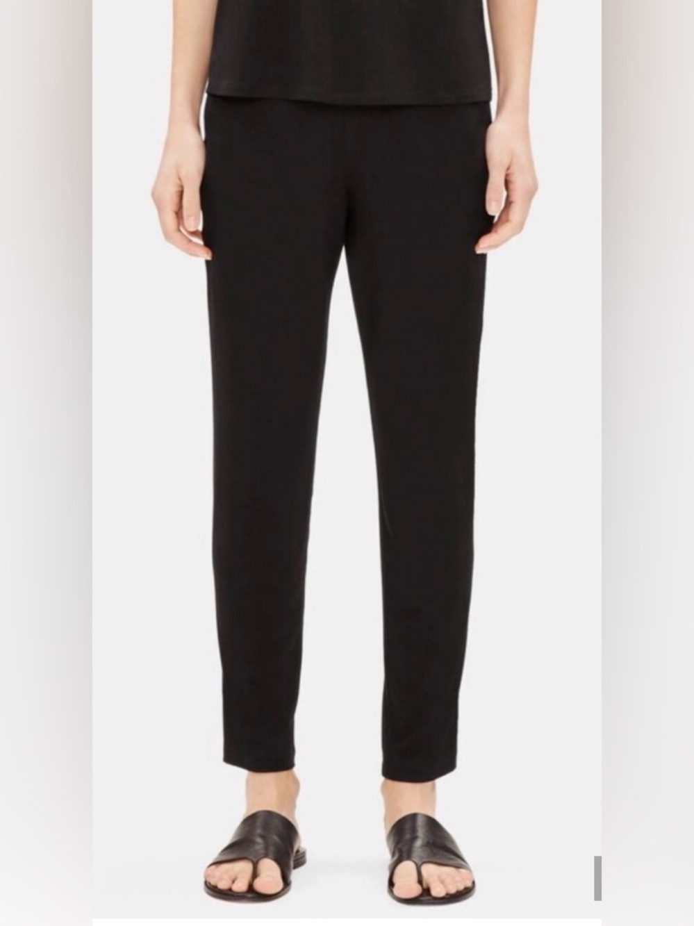 Eileen Fisher Black Stretch pull up pants size LP, classic, stretch, 28 inseam